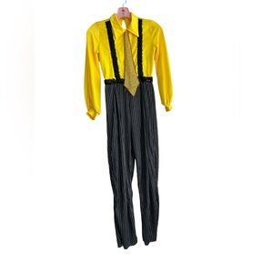 Algy Yellow and Black Striped Dance Costume Jumpsuit